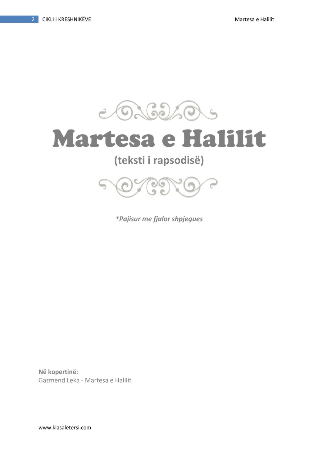 Martesa E Halilit – EBook – KLASA E LETËRSISË